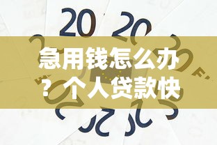 急用钱怎么办？个人贷款快速解决资金难题攻略